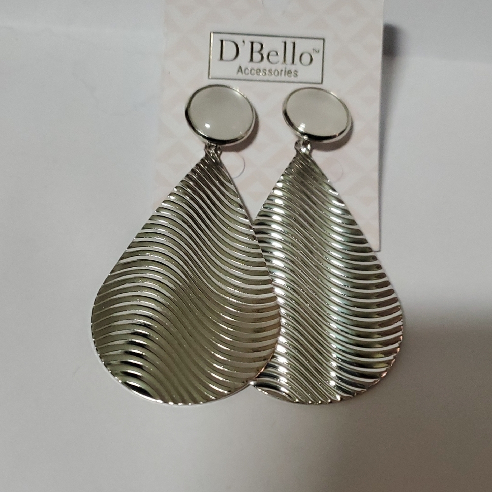 Silver Wave Pattern Earrings